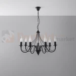 Żyrandol świecznikowy Sollux Minerwa 7 7xE14 SL.0219 IP20 - czarny 01