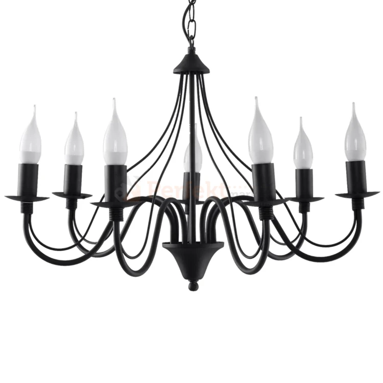 Żyrandol świecznikowy Sollux Minerwa 7 7xE14 SL.0219 IP20 - czarny 03