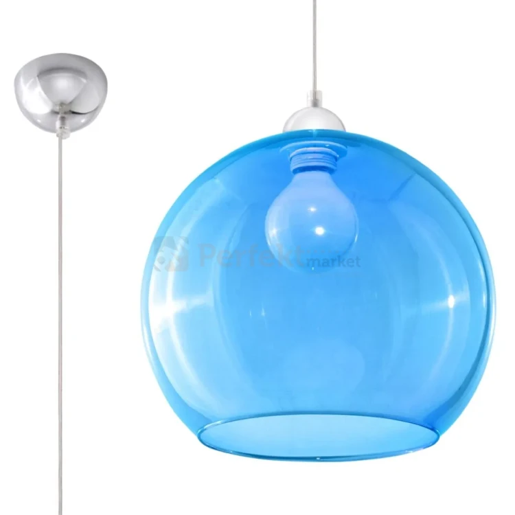 Lampa wisząca szklana kula Sollux Ball 1xE27 SL.0251 IP20 - błękitna 06