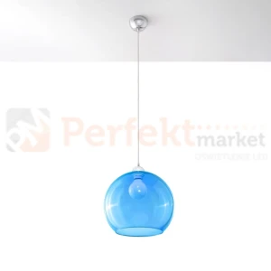 Lampa wisząca szklana kula Sollux Ball 1xE27 SL.0251 IP20 - błękitna