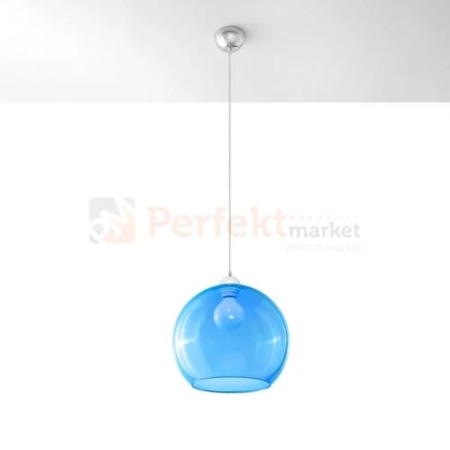 Lampa wisząca szklana kula Sollux Ball 1xE27 SL.0251 IP20 - błękitna 01