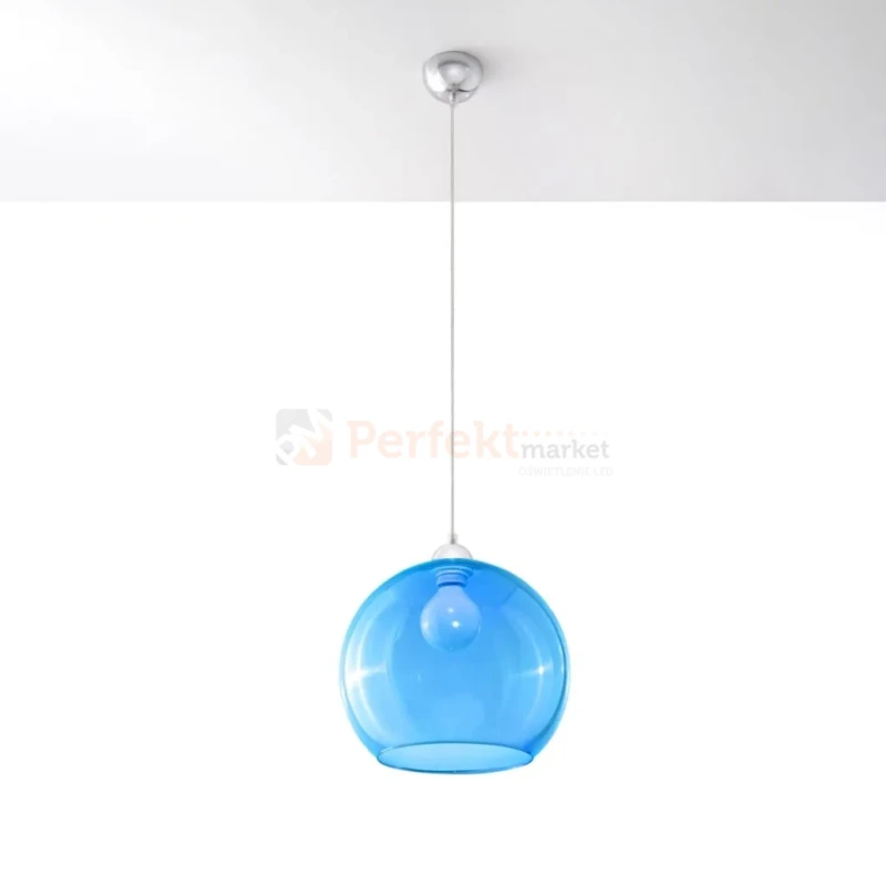 Lampa wisząca szklana kula Sollux Ball 1xE27 SL.0251 IP20 - błękitna 08