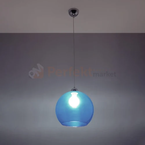 Lampa wisząca szklana kula Sollux Ball 1xE27 SL.0251 IP20 - błękitna 02