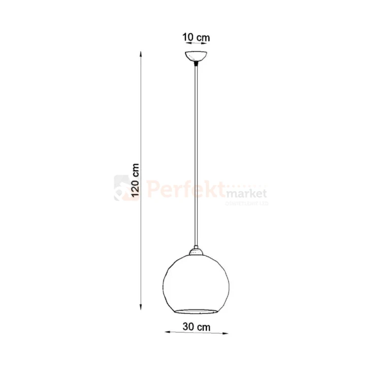 Lampa wisząca szklana kula Sollux Ball 1xE27 SL.0251 IP20 - błękitna 07