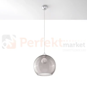 Lampa wisząca szklana kula Sollux Ball 1xE27 SL.0250 IP20 - grafit