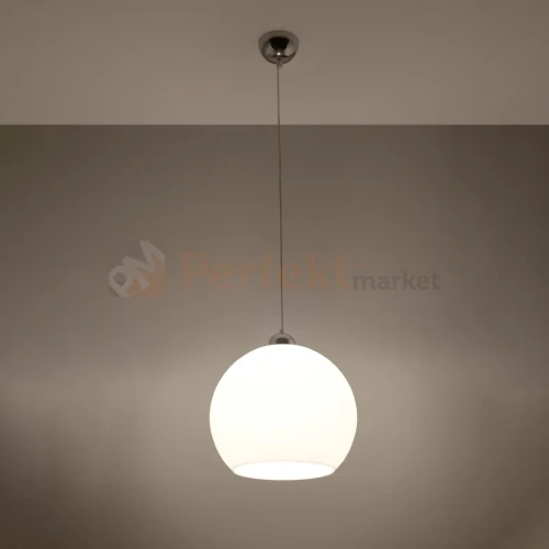 Lampa wisząca szklana kula Sollux Ball 1xE27 SL.0256 IP20 - biała 02