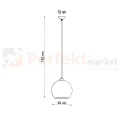 Lampa wisząca szklana kula Sollux Ball 1xE27 SL.0256 IP20 - biała 08