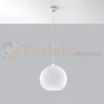Lampa wisząca szklana kula Sollux Ball 1xE27 SL.0256 IP20 - biała 01