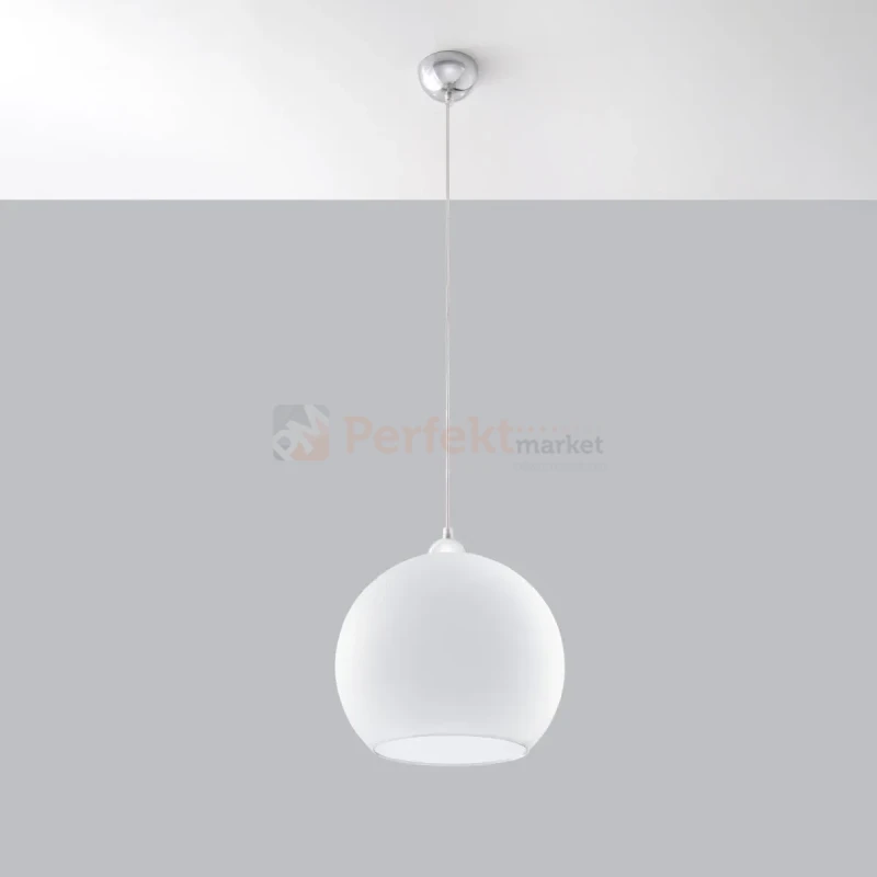 Lampa wisząca szklana kula Sollux Ball 1xE27 SL.0256 IP20 - biała 08