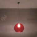 Lampa wisząca szklana kula Sollux Ball 1xE27 SL.0253 IP20 - czerwona 02