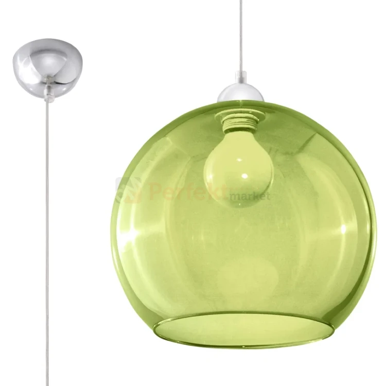 Lampa wisząca szklana kula Sollux Ball 1xE27 SL.0254 IP20 - zielona 06