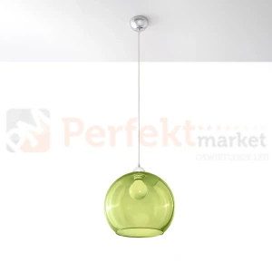 Lampa wisząca szklana kula Sollux Ball 1xE27 SL.0254 IP20 - zielona