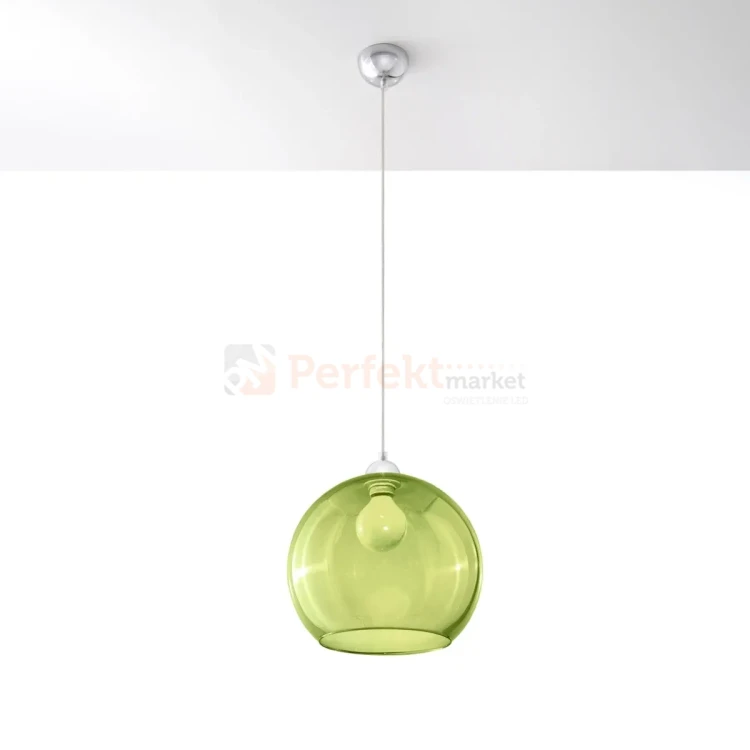 Lampa wisząca szklana kula Sollux Ball 1xE27 SL.0254 IP20 - zielona 01