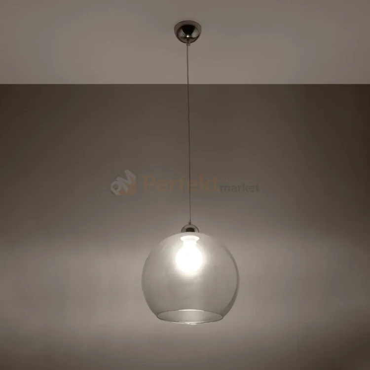 Lampa wisząca szklana kula Sollux Ball 1xE27 SL.0248 IP20 - transparentna 02
