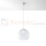 Lampa wisząca szklana kula Sollux Ball 1xE27 SL.0248 IP20 - transparentna 01