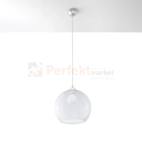 Lampa wisząca szklana kula Sollux Ball 1xE27 SL.0248 IP20 - transparentna 01