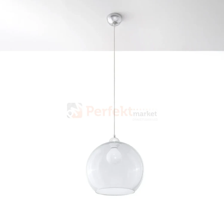 Lampa wisząca szklana kula Sollux Ball 1xE27 SL.0248 IP20 - transparentna 01