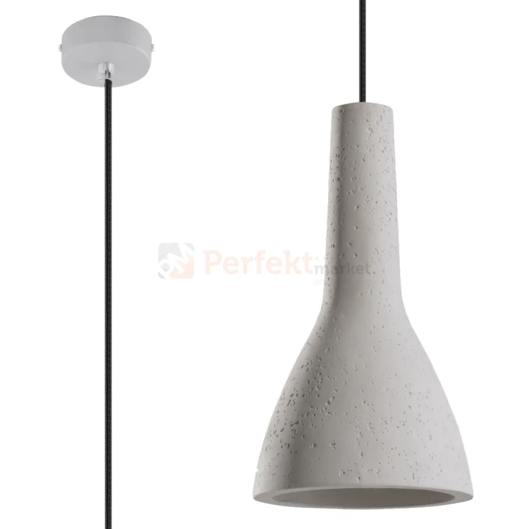 Lampa wisząca betonowa Sollux Empoli 1xE27 SL.0280 IP20 - biała 06