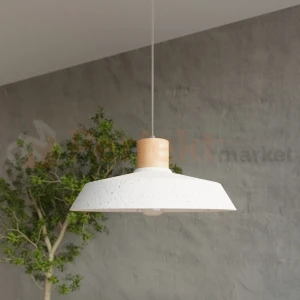 Lampa wisząca beton i drewno Sollux Afra 1xE27 SL.0282 IP20 - szara