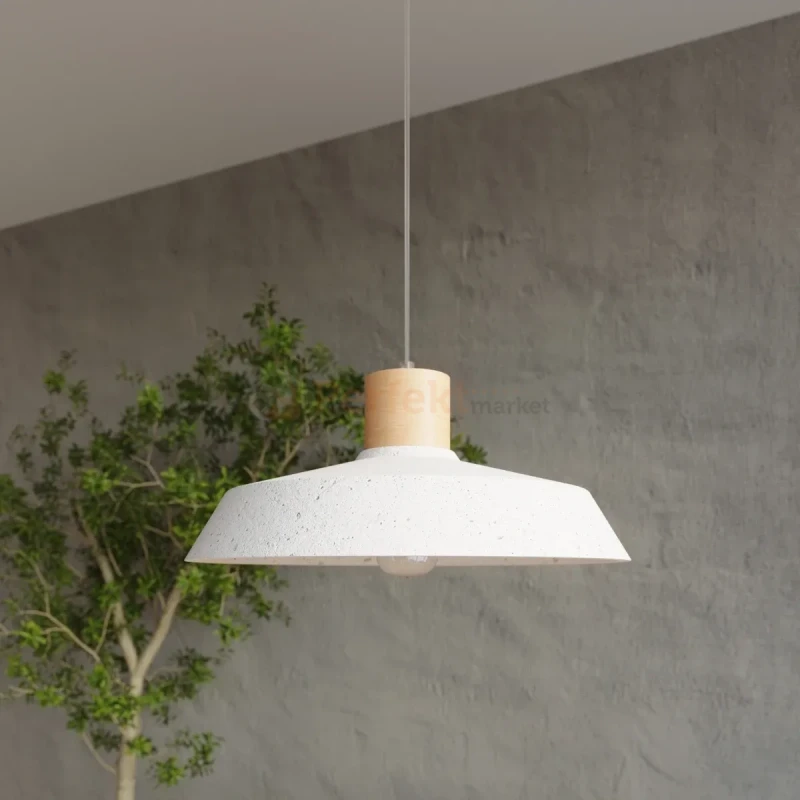 Lampa wisząca beton i drewno Sollux Afra 1xE27 SL.0282 IP20 - szara 08