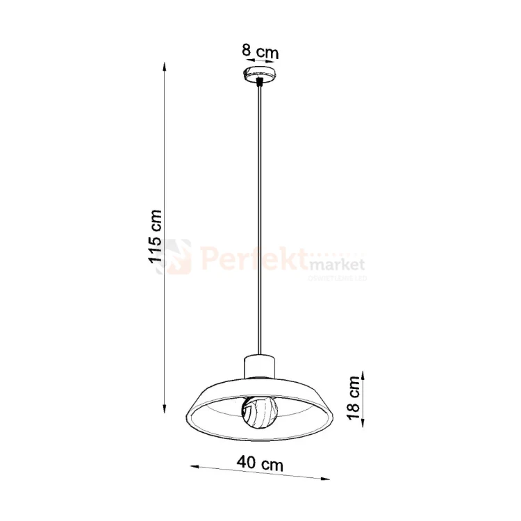 Lampa wisząca beton i drewno Sollux Afra 1xE27 SL.0282 IP20 - szara 07