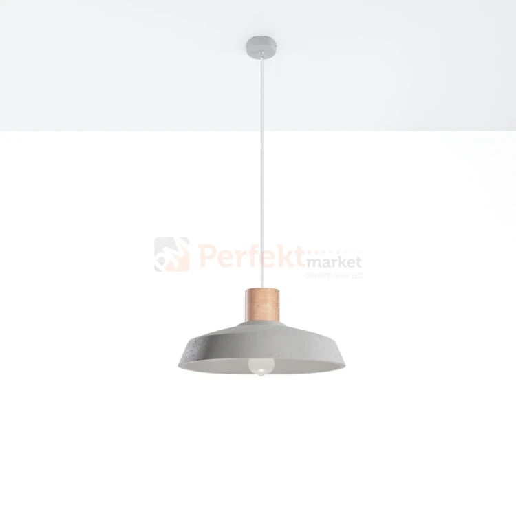 Lampa wisząca beton i drewno Sollux Afra 1xE27 SL.0282 IP20 - szara 04