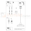 Lampa wisząca beton i drewno Sollux Afra 1xE27 SL.0282 IP20 - szara 08