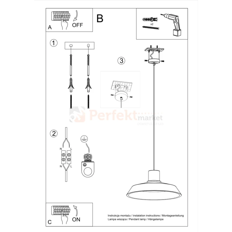 Lampa wisząca beton i drewno Sollux Afra 1xE27 SL.0282 IP20 - szara 08