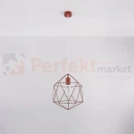 Lampa wisząca druciana geometryczna Sollux Gaspare 1xE27 SL.0289 IP20 - miedziana 01