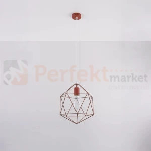 Lampa wisząca druciana geometryczna Sollux Gaspare 1xE27 SL.0289 IP20 - miedziana