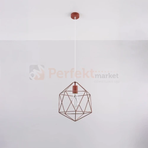 Lampa wisząca druciana geometryczna Sollux Gaspare 1xE27 SL.0289 IP20 - miedziana 01