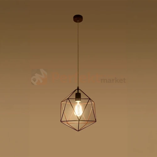 Lampa wisząca druciana geometryczna Sollux Gaspare 1xE27 SL.0289 IP20 - miedziana 02