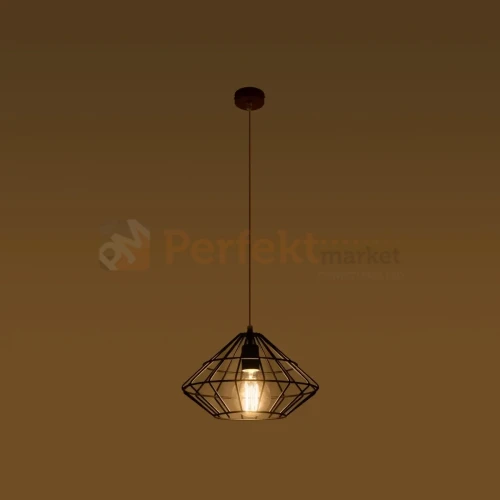 Lampa wisząca druciana designerska Sollux Umberto 1xE27 SL.0293 IP20 - czarna 01
