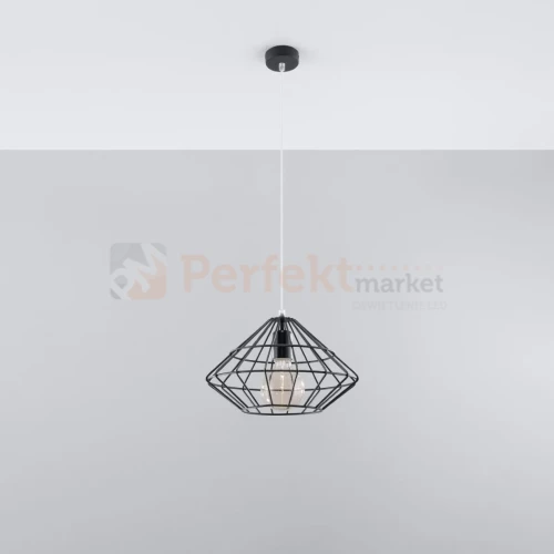 Lampa wisząca druciana designerska Sollux Umberto 1xE27 SL.0293 IP20 - czarna 02