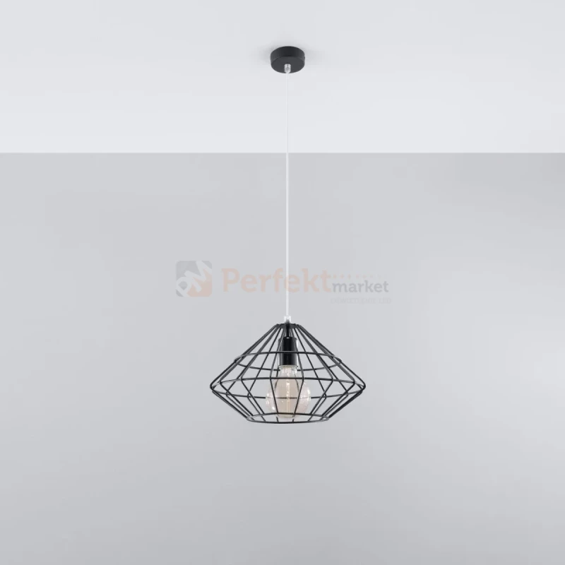 Lampa wisząca druciana designerska Sollux Umberto 1xE27 SL.0293 IP20 - czarna 08