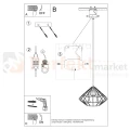 Lampa wisząca druciana designerska Sollux Umberto 1xE27 SL.0293 IP20 - czarna 08