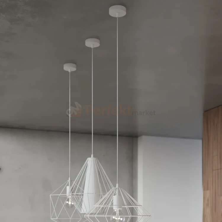 Lampa wisząca druciana designerska Sollux Umberto 1xE27 SL.0293 IP20 - biała 04