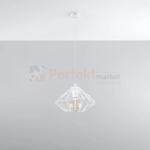 Lampa wisząca druciana designerska Sollux Umberto 1xE27 SL.0293 IP20 - biała 02