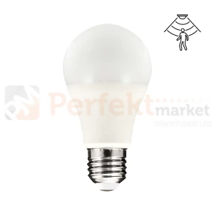 Żarówka LED z mikrofalowym czujnikiem ruchu i zmierzchu 8W 720lm 3000K A60