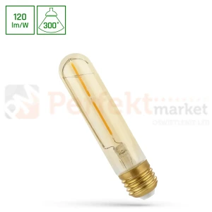 Żarówka dekoracyjna LED długa wąska E27 2W 240lm 2400K Gold Filament Retro Shine