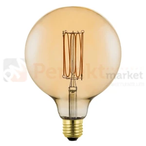 Żarówka dekoracyjna LED kula G95 E27 4W 300lm 1800K amber filament retro 125mm
