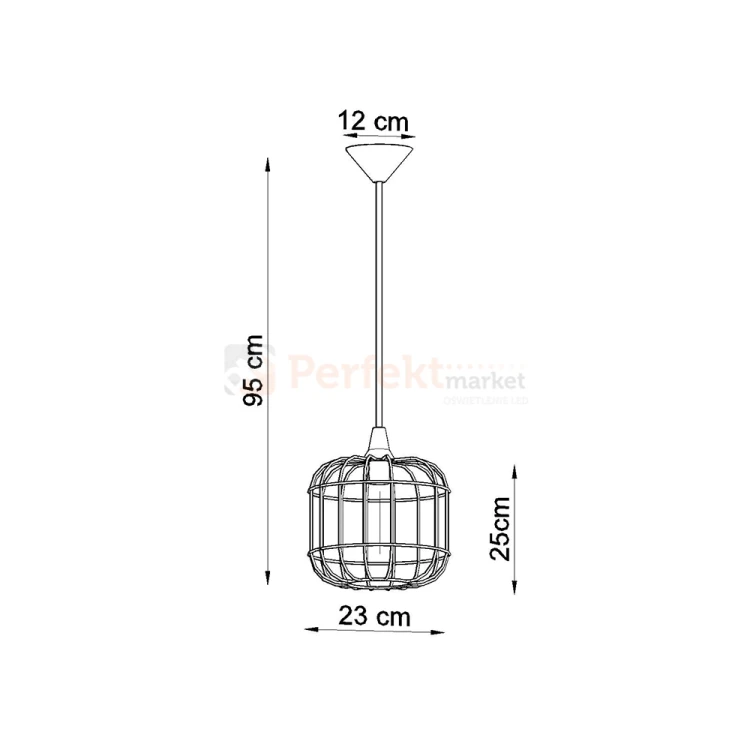Lampa wisząca druciana nowoczesna Sollux Celta 1xE27 SL.0295 IP20 - biała 06