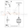 Lampa wisząca druciana nowoczesna Sollux Celta 1xE27 SL.0295 IP20 - biała 07