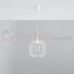 Lampa wisząca druciana nowoczesna Sollux Celta 1xE27 SL.0295 IP20 - biała 01