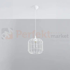 Lampa wisząca druciana nowoczesna Sollux Celta 1xE27 SL.0295 IP20 - biała