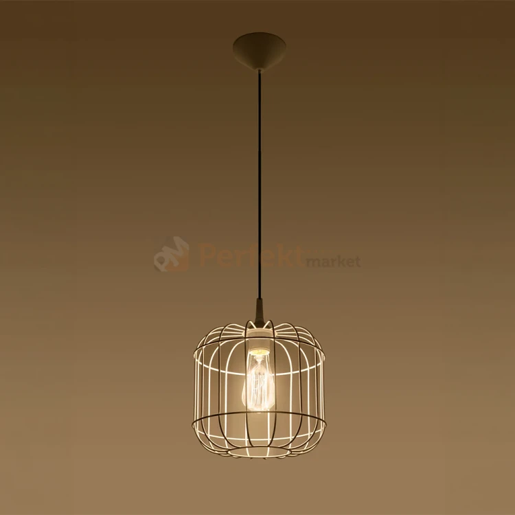 Lampa wisząca druciana nowoczesna Sollux Celta 1xE27 SL.0295 IP20 - biała 02