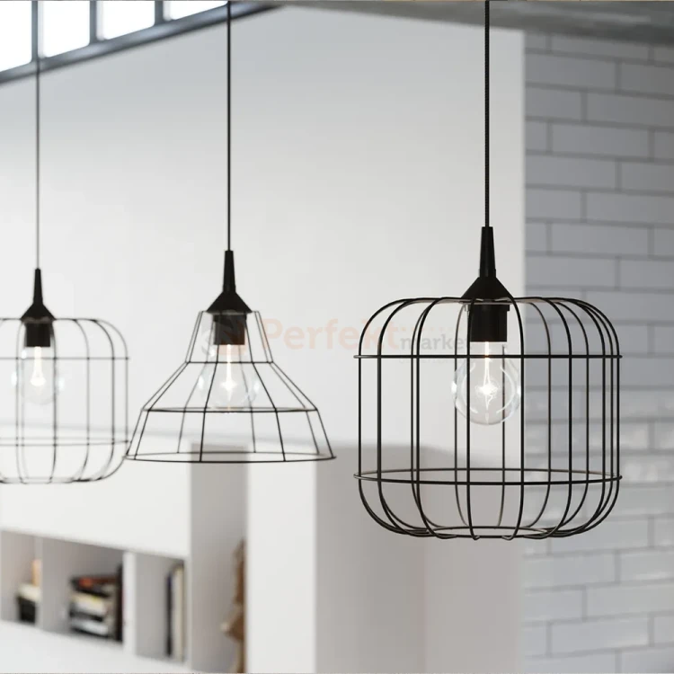 Lampa wisząca druciana nowoczesna Sollux Celta 1xE27 SL.0296 IP20 - czarna 03