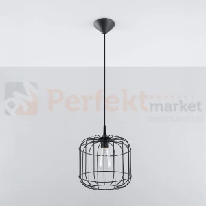 Lampa wisząca druciana nowoczesna Sollux Celta 1xE27 SL.0296 IP20 - czarna