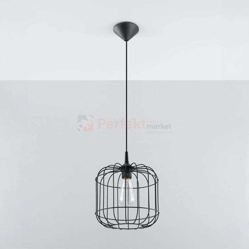 Lampa wisząca druciana nowoczesna Sollux Celta 1xE27 SL.0296 IP20 - czarna 07