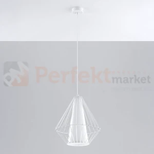 Lampa wisząca druciana loft Sollux Demi 1xE27 SL.0297 IP20 - biała